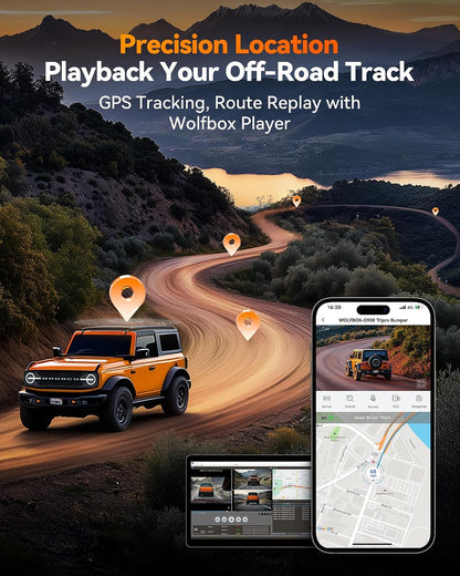 Wolfbox G900 Tripro Bumper 3 Channel 4K Mirror Dash Cam,8MP
