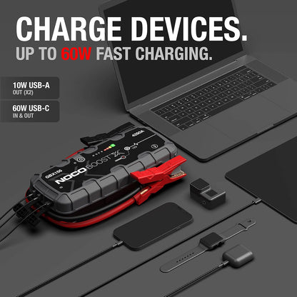 Boost Noco X Gbx155: 4250A UltraSafe Jump Starter – 12V Lithium Battery Booster Pack, Portable Jump Box, Power Bank & Jumper Cables - for 10.0L Gas and 8.0L Diesel Engines