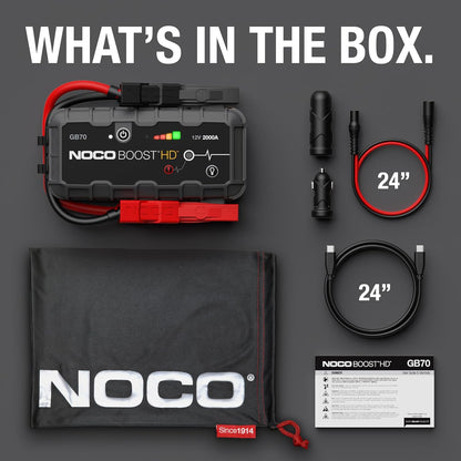Boost Noco  Gb70 2000A UltraSafe Jump Starter, 12V Lithium Battery Booster