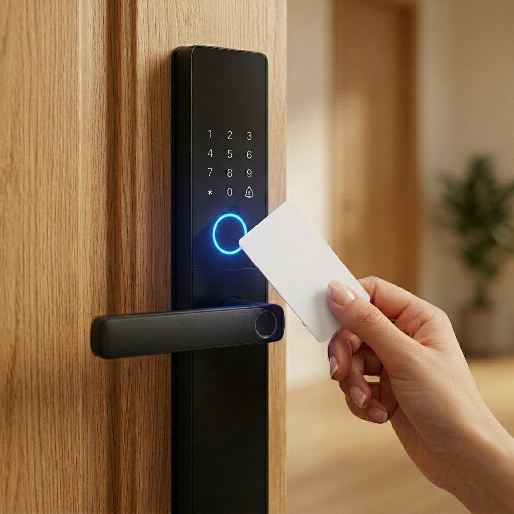 Smart Door Handle Lock with Fingerprint, Keypad & App Control
